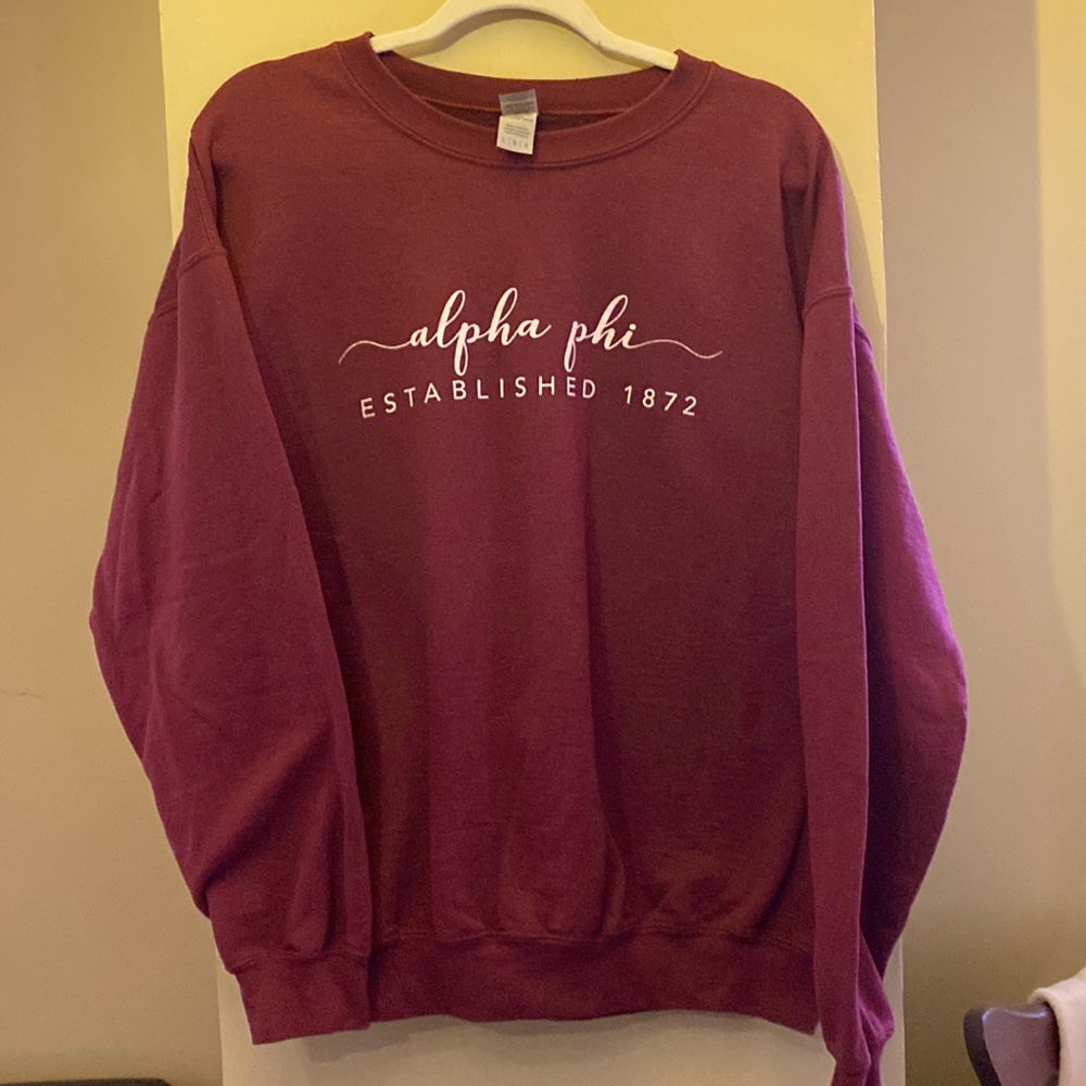 Alpha Phi pre-warn crew neck sweatshirt